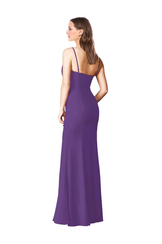 Sem Mangas Amor Lombar Chiffon Linha A Ameixa Roxa Vestidos de Madrinha