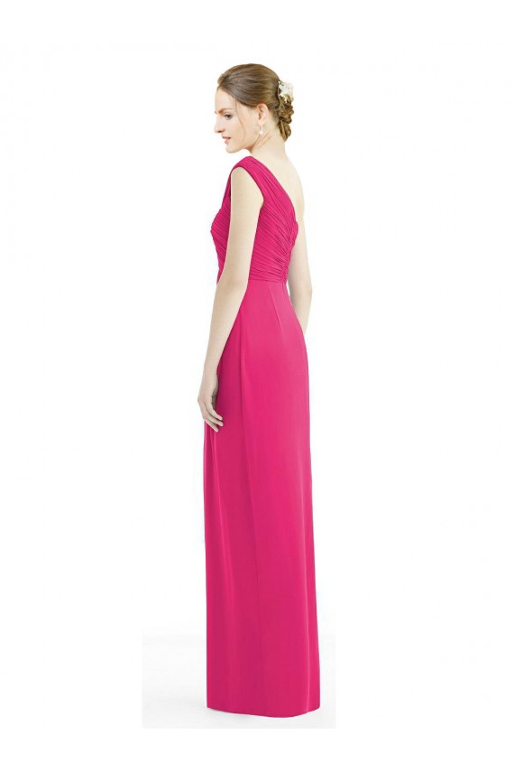 Sem Mangas Um Ombro Chiffon Bainha Vestidos de Madrinha