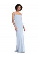 Sem Mangas Decote Quadrado Crepe Esticado Bainha Longo Vestidos de Madrinha / Vestidos de Festa