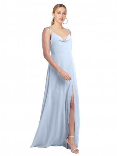 Sem Mangas Alças finas Costas em V Chiffon Linha A Vestido de Madrinha