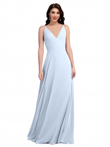 Sem Mangas Decote V Buraco da fechadura Chiffon Linha A Vestidos de Festa
