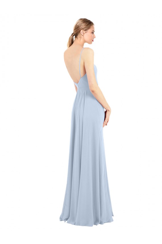 Sem Mangas Alças finas Lombar Chiffon Linha A Vestidos de Festa / Vestidos de Madrinha
