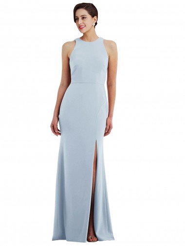 Sem Mangas Cabeçada Abrir de volta Crepe Esticado Trombeta Vestidos de Madrinha / Vestidos de Noite / Vestidos de Festa