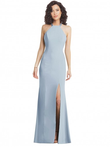 Sem Mangas Cabeçada Criss Cruz Crepe Esticado Trombeta Vestidos de Madrinha / Vestidos de Noite / Vestidos de Festa