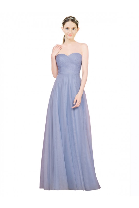 Sem Mangas Amor Lombar Tule Linha A Vestidos de Madrinha