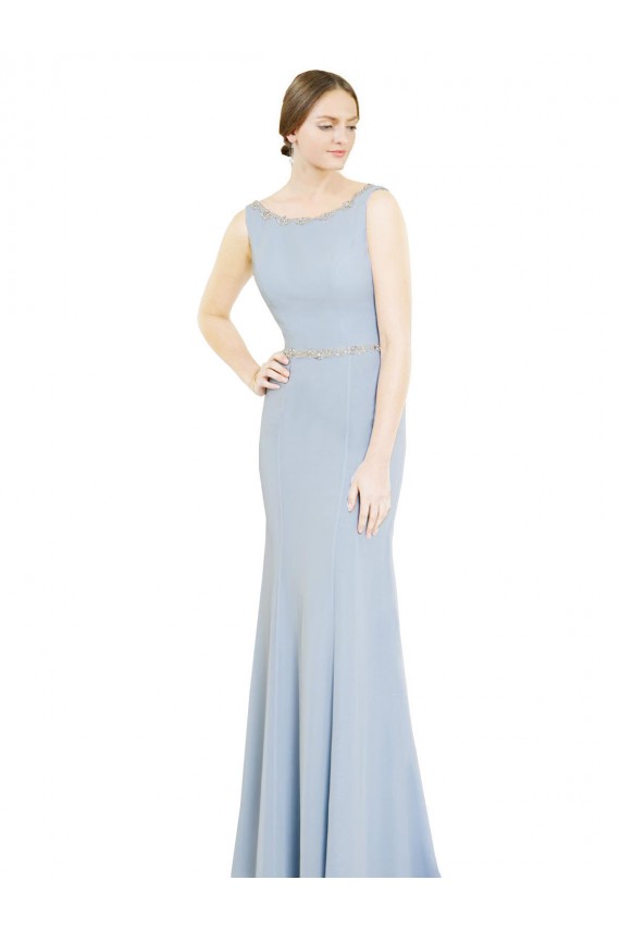 Sem Mangas Decote Barco Lombar Chiffon Linha A Longo Vestidos de Madrinha