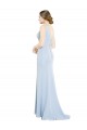 Sem Mangas Decote Barco Lombar Chiffon Linha A Longo Vestidos de Madrinha