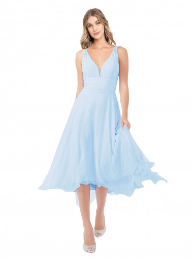 Sem Mangas Decote V Buraco da fechadura Chiffon Linha A Vestidos de Madrinha / Vestidos de Cocktail / Vestidos de Homecoming