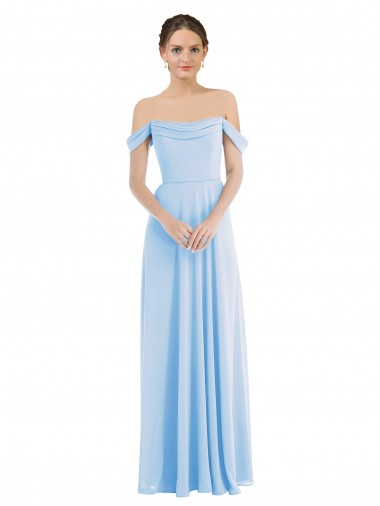 Sem Mangas Fora do Ombro Chiffon Linha A Vestidos de Madrinha / Vestidos de Noite