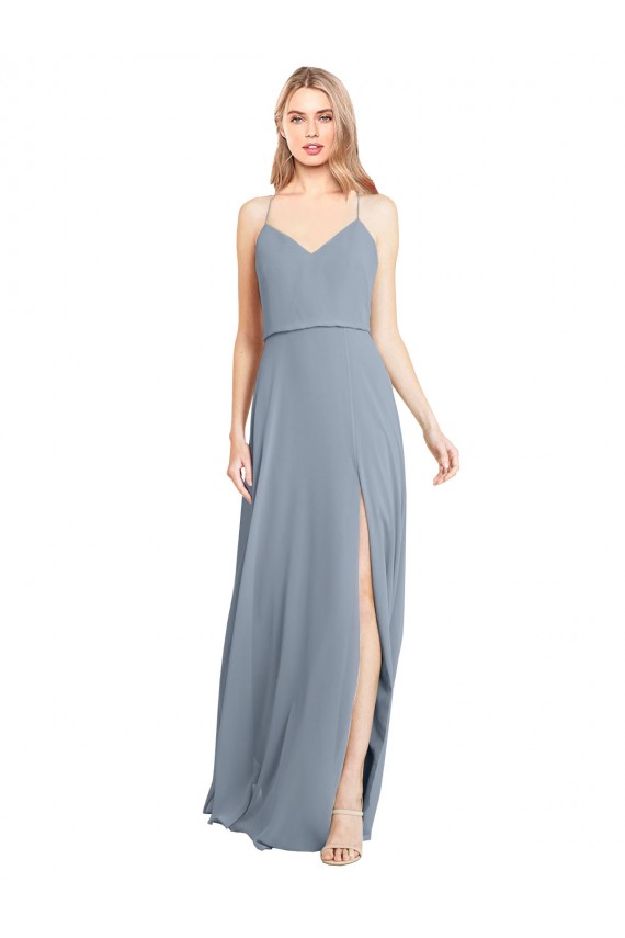 Sem Mangas Fora do Ombro Abrir de volta Chiffon Linha A Vestidos de Festa