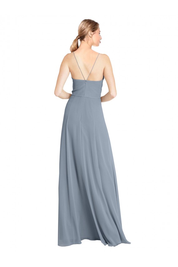 Sem Mangas Fora do Ombro Abrir de volta Chiffon Linha A Vestidos de Festa