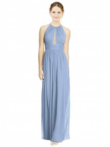 Sem Mangas Cabeçada Chiffon Linha A Vestido de Madrinha / Vestido Formais
