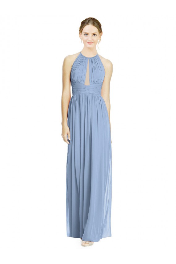 Sem Mangas Cabeçada Chiffon Linha A Vestido de Madrinha / Vestido Formais