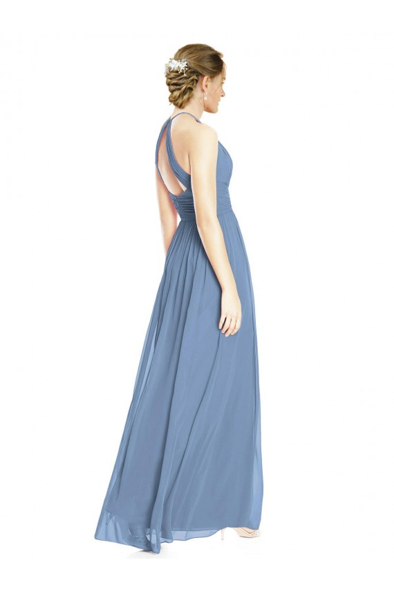 Sem Mangas Cabeçada Chiffon Linha A Vestido de Madrinha / Vestido Formais