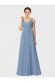Sem Mangas Alças finas Chiffon Linha A Vestido de Madrinha