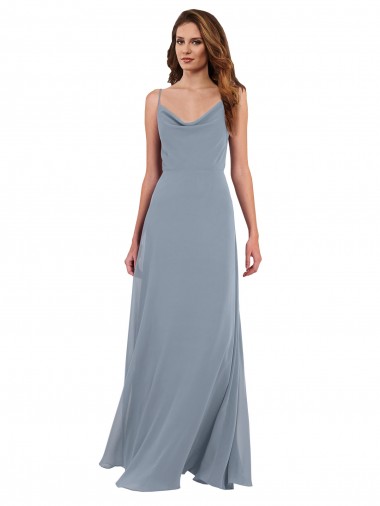 Sem Mangas Decote Capuz Costas em V Chiffon Linha A Vestidos de Madrinha