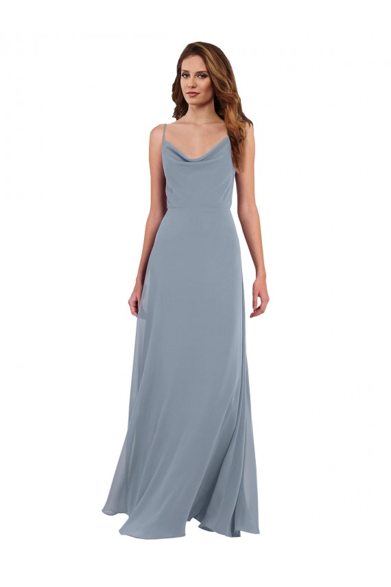 Sem Mangas Decote Capuz Costas em V Chiffon Linha A Vestidos de Madrinha