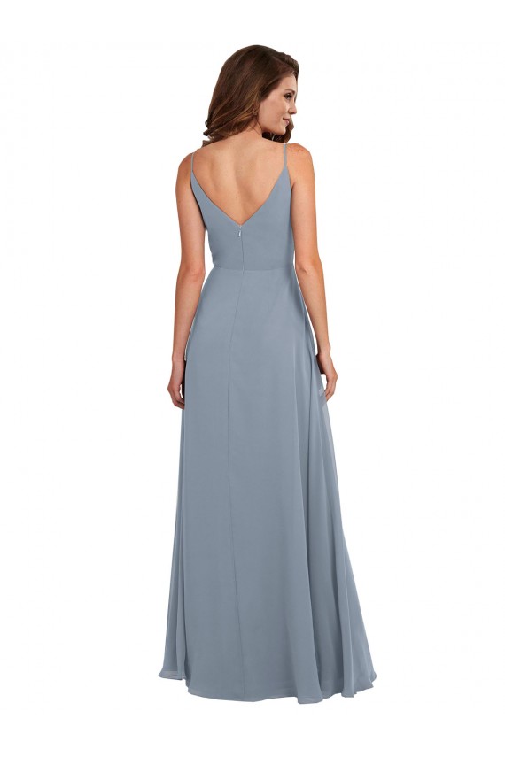 Sem Mangas Decote Capuz Costas em V Chiffon Linha A Vestidos de Madrinha