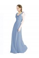 Sem Mangas Decote V Abrir de volta Chiffon Linha A Vestidos de Madrinha