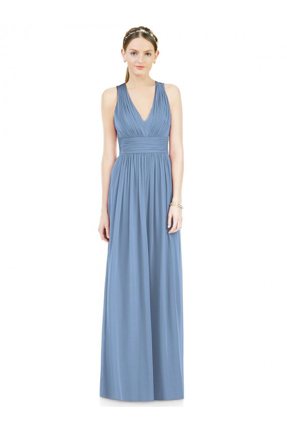 Sem Mangas Decote V Chiffon Linha A Vestidos Formais / Vestidos de Madrinha