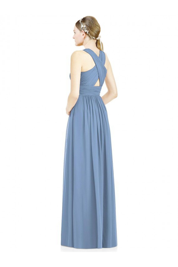 Sem Mangas Decote V Chiffon Linha A Vestidos Formais / Vestidos de Madrinha