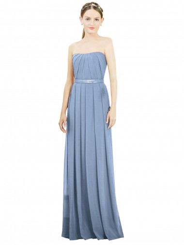 Sem Mangas Sem alças Chiffon Linha A Vestido Formais / Vestido de Madrinha