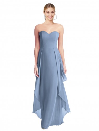 Sem Mangas Amor Chiffon Linha A Longo Vestido de Madrinha / Vestido de Baile