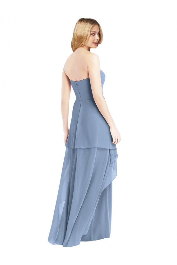 Sem Mangas Amor Chiffon Linha A Longo Vestido de Madrinha / Vestido de Baile