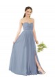 Sem Mangas Amor Abrir de volta Chiffon Linha A Vestido de Madrinha