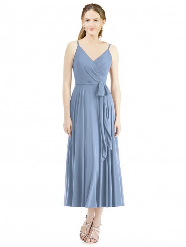 Sem Mangas Alças finas Chiffon Linha A Curto Vestidos de Madrinha