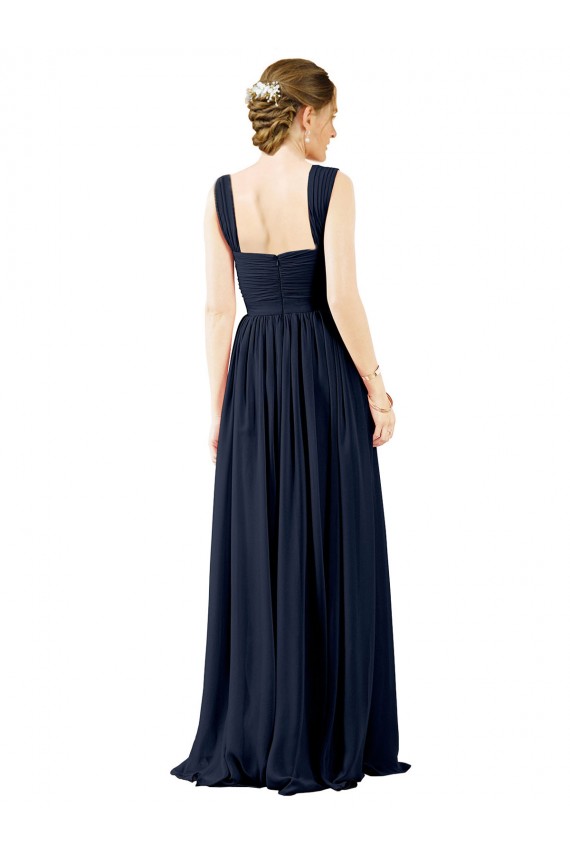 Sem Mangas Decote Quadrado Abrir de volta Chiffon Linha A Vestidos de Madrinha