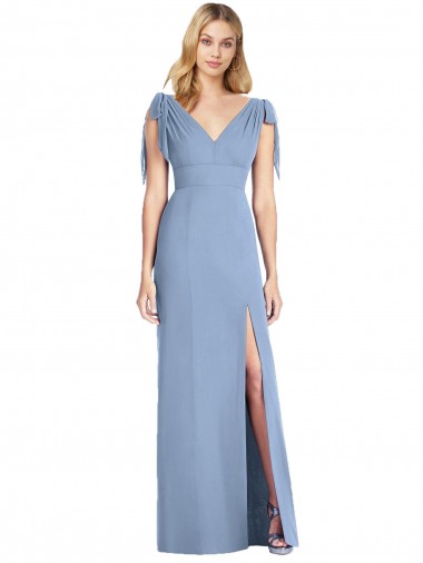 Sem Mangas Decote V Costas em V Chiffon Sereia Vestidos de Madrinha