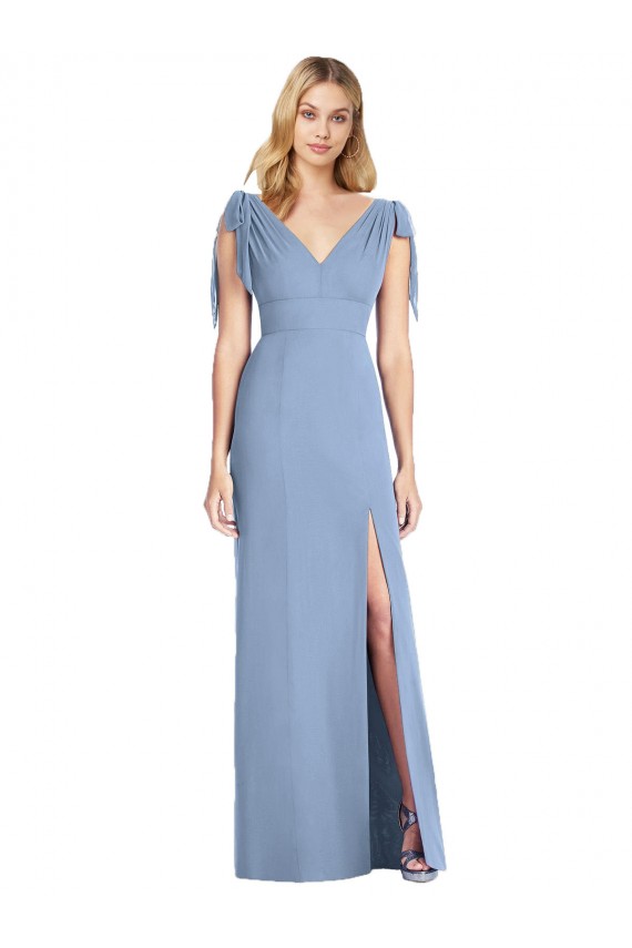 Sem Mangas Decote V Costas em V Chiffon Sereia Vestidos de Madrinha