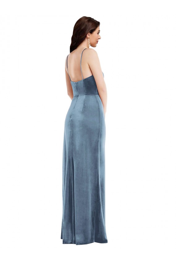 Sem Mangas Alças finas Lombar Veludo Elástico Trombeta Vestidos de Madrinha / Vestidos de Noite / Vestidos de Festa
