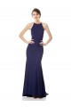 Sem Mangas Cabeçada Crepe Esticado Sereia Longo Vestidos de Madrinha / Vestidos de Noite / Vestidos de Festa