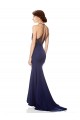 Sem Mangas Cabeçada Crepe Esticado Sereia Longo Vestidos de Madrinha / Vestidos de Noite / Vestidos de Festa