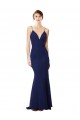Sem Mangas Alças finas Abrir de volta Crepe Esticado Sereia Vestidos de Madrinha / Vestidos de Noite / Vestidos de Festa