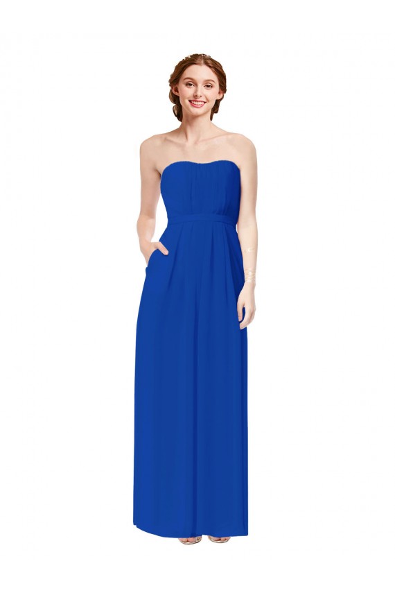 Sem Mangas Amor Abrir de volta Chiffon Bainha Vestidos de Madrinha