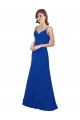 Sem Mangas Amor Lombar Chiffon Linha A Azul Real Longo Vestidos de Madrinha