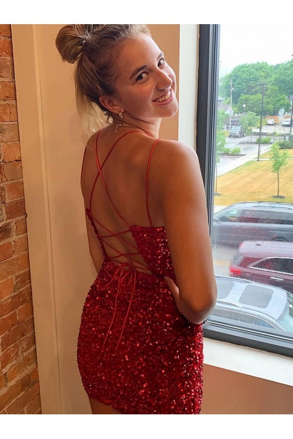 Sem Mangas Decote V Lantejoulas Veludo Bainha Azul Real Vestido de Festa