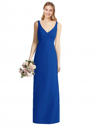 Sem Mangas Amor Chiffon Sereia Azul Real Vestidos de Madrinha