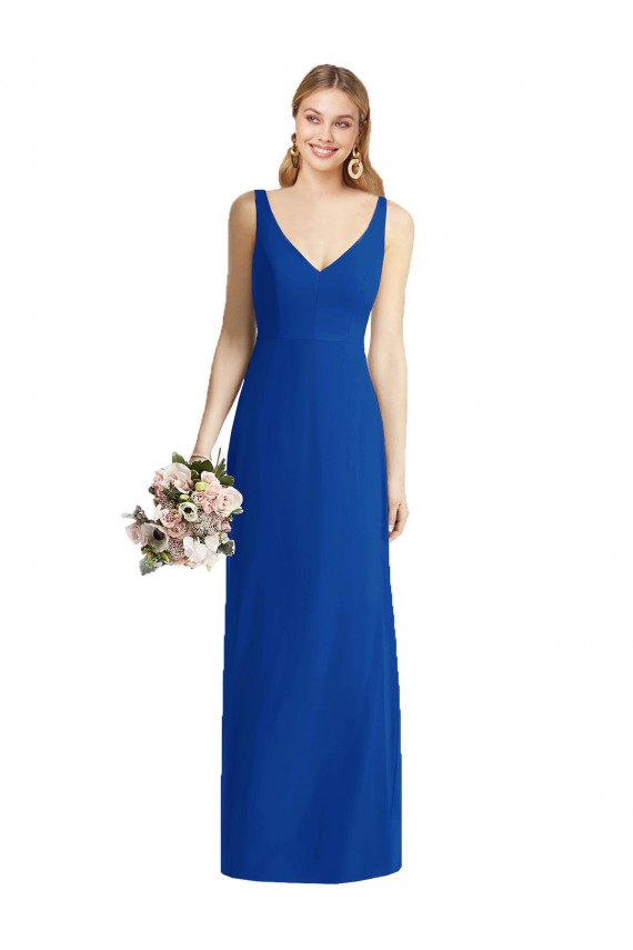 Sem Mangas Amor Chiffon Sereia Azul Real Vestidos de Madrinha