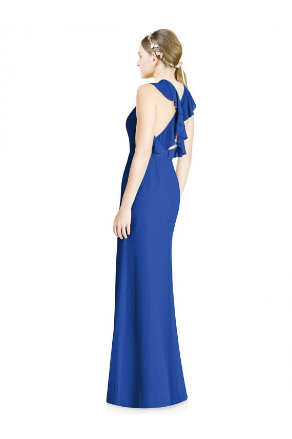 Sem Mangas Cabeçada Criss Cruz Chiffon Trombeta Vestidos de Madrinha