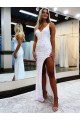 Sem Mangas Decote V Lantejoulas Veludo Bainha Longo Vestidos de Festa