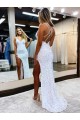 Sem Mangas Decote V Lantejoulas Veludo Bainha Longo Vestidos de Festa