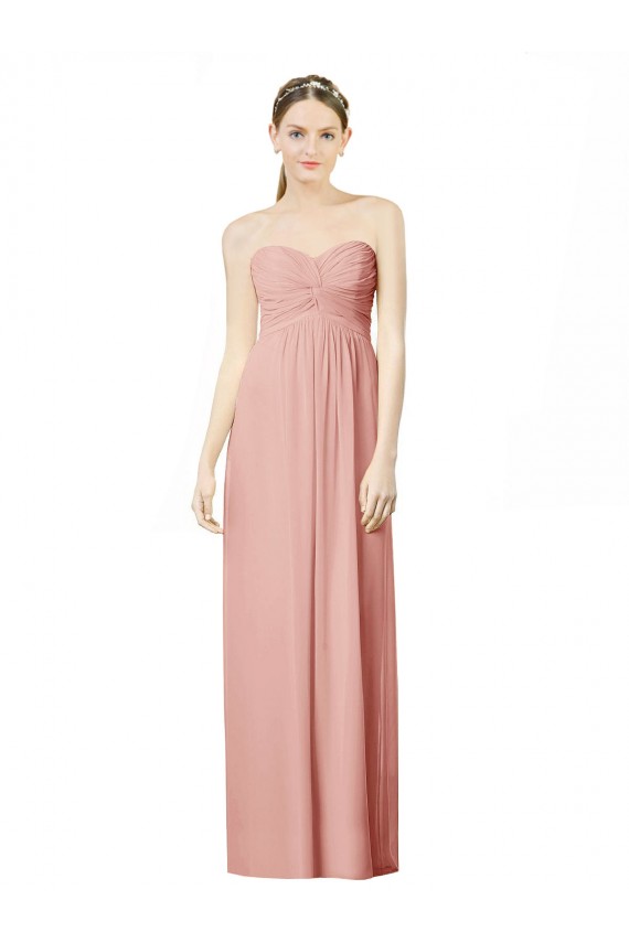 Sem Mangas Amor Chiffon Linha A Bliss Longo Vestidos de Madrinha