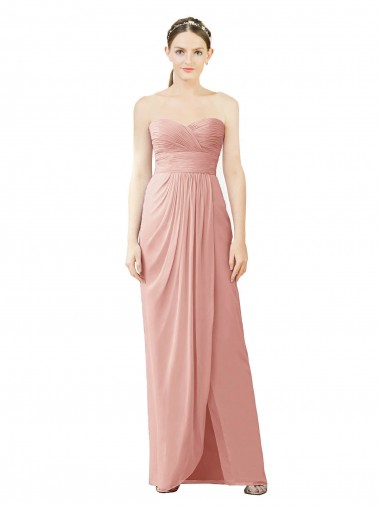 Sem Mangas Amor Chiffon Linha A Alto Baixo, Vestidos de Madrinha