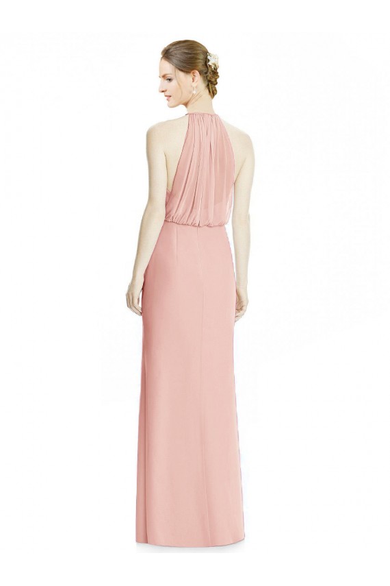 Sem Mangas Cabeçada Chiffon Sereia Longo Vestidos de Madrinha