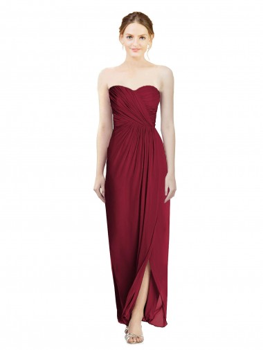 Sem Mangas Amor Chiffon Bainha Vestidos de Madrinha