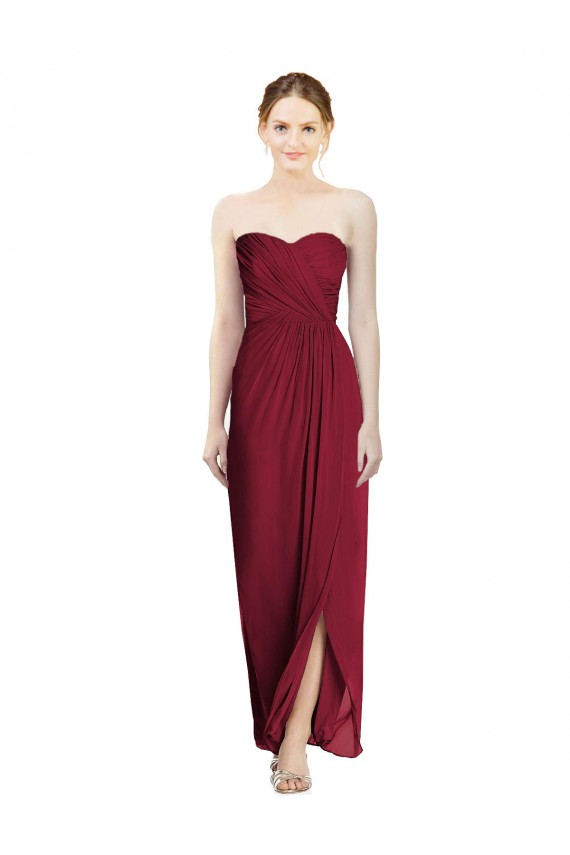 Sem Mangas Amor Chiffon Bainha Vestidos de Madrinha